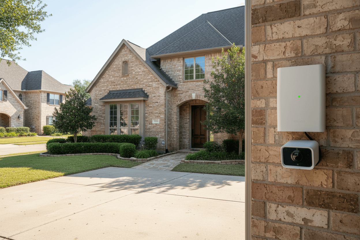 A alarm system installation job seen in full